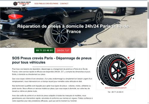 SOS pneus crevés Paris